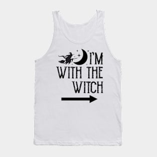 I'm With The Witch Funny Halloween Couple Tank Top